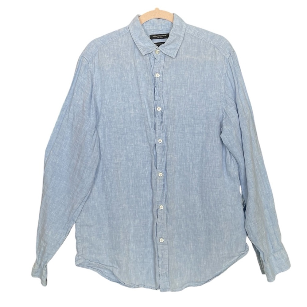 SOLD Banana Republic Men’s Slim Linen Blend Shirt Size M